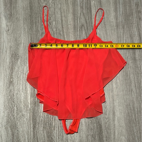 Guess flowy sheer coral orange bodysuit - Picture 5 of 12